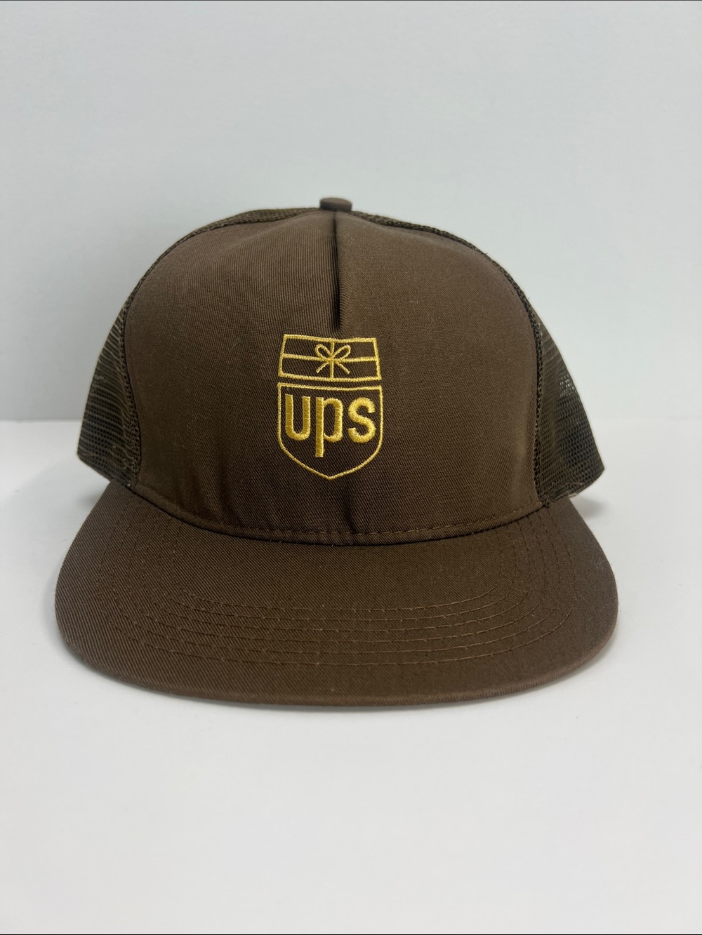 Vintage UPS Trucker Hat Brown Snap Back Retro 70s Made In USA One Size